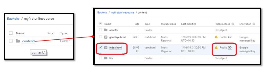 Google Cloud - Get the Link to the Index File